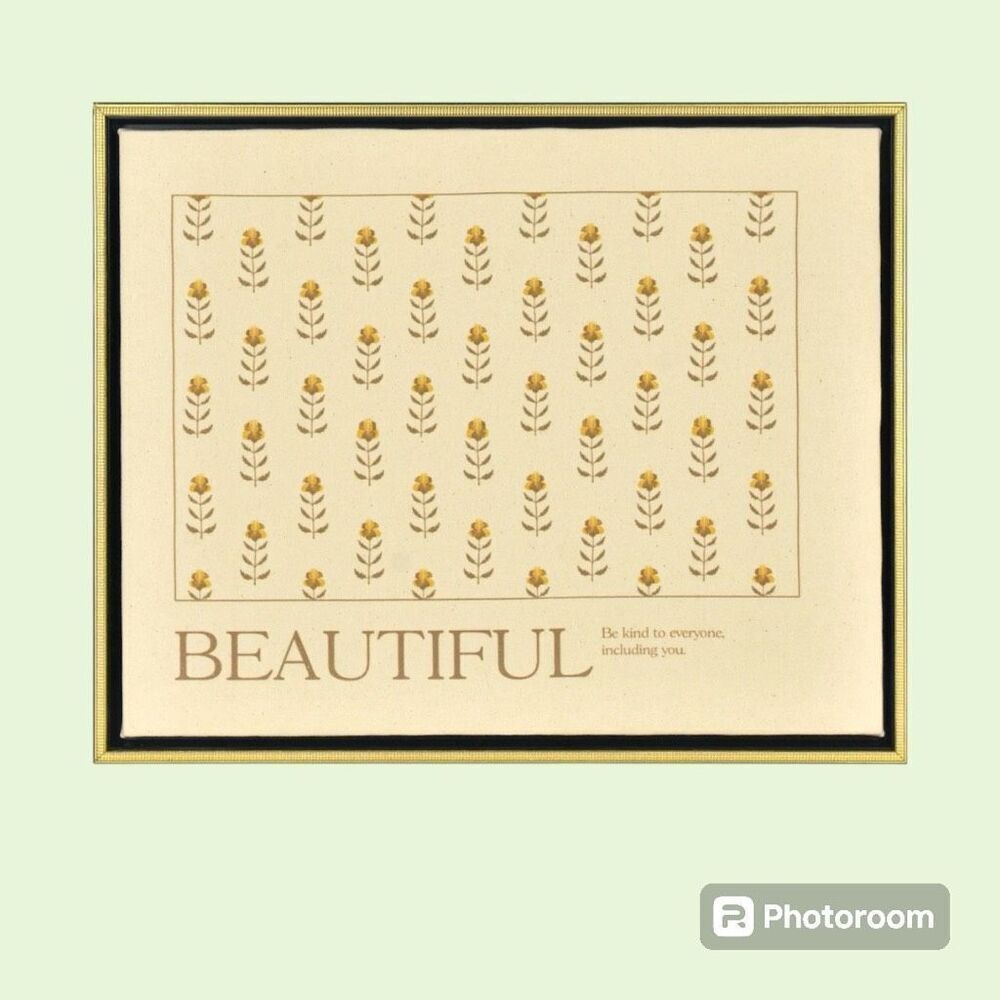 New Beautiful by Drew Barrymore Yellow Flower Linen Canvas Print Size 16" x 20"